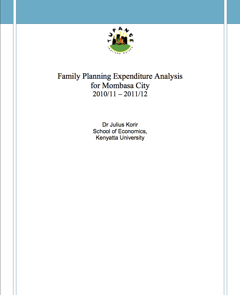 Rapport d'étude sur les ressources de planification familiale à Mombasa