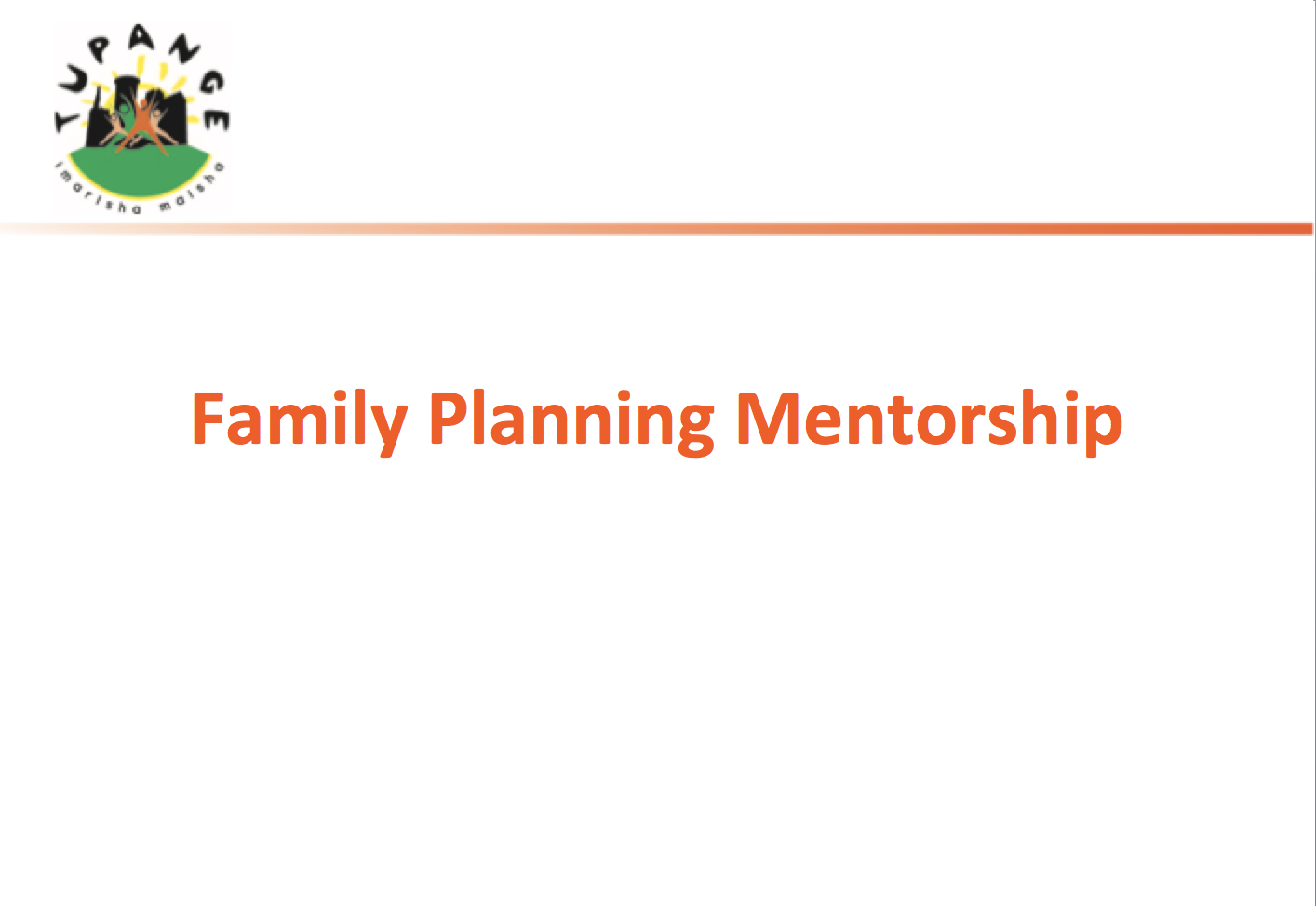 Présentation de formation sur la planification familiale à l'initiative des prestataires de services