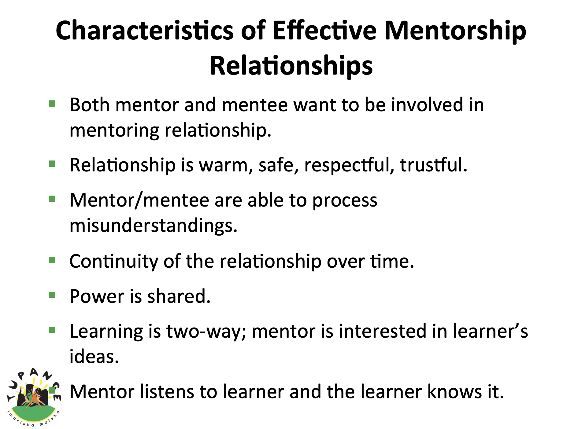 Characteristics of Effective Mentorship Relationships