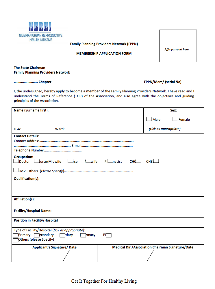 FPPN Membership Application Form
