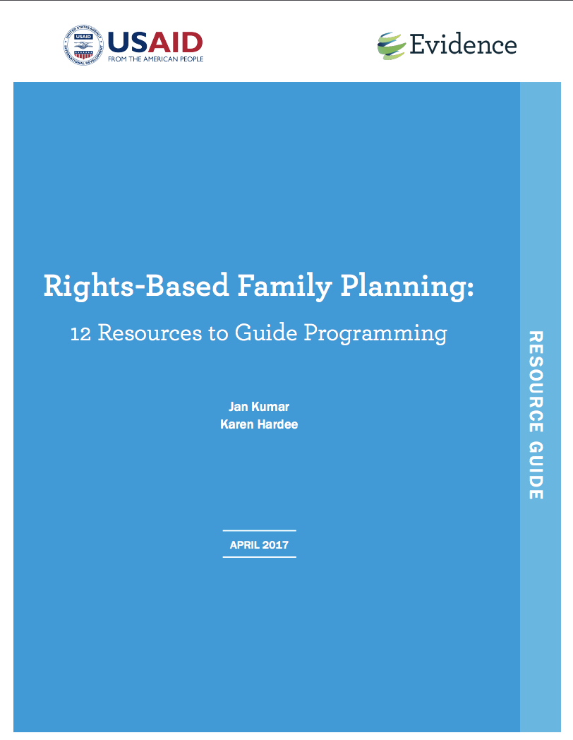 अधिकार आधारित परिवार नियोजन: 12 गाइड प्रोग्रामिंग करने के लिए संसाधन