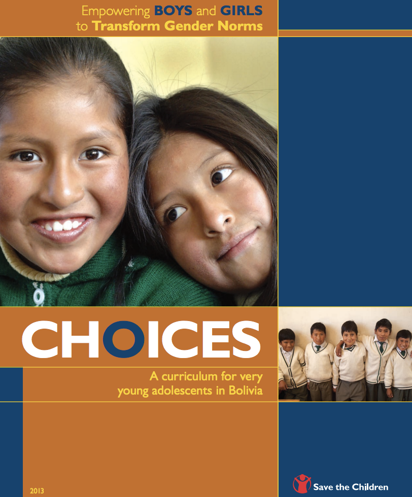 Habiliter les garçons et les filles à transformer les normes de genre - Choix : Un programme d'études pour les très jeunes adolescents en Bolivie