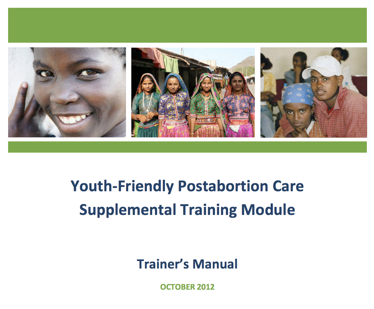 युवाओं के अनुकूल Postabortion देखभाल अनुपूरक प्रशिक्षण मॉड्यूल