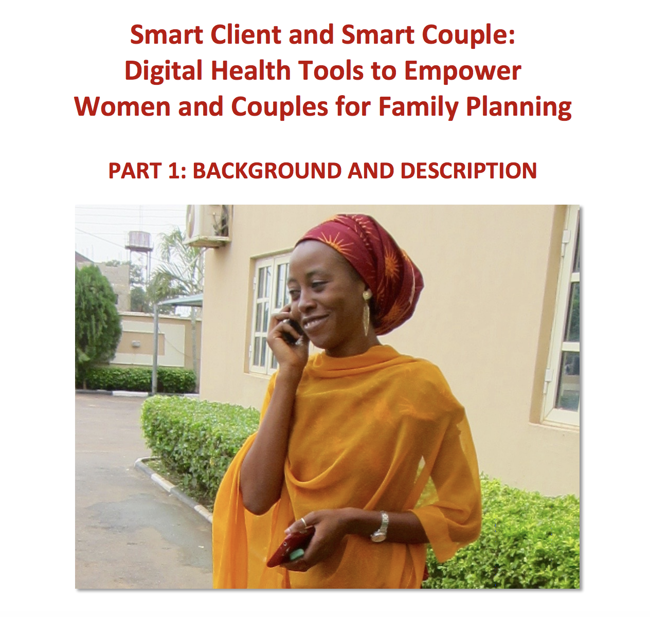 Smart Client et Smart Couples : Outils numériques de santé pour donner aux femmes et aux couples les moyens de planifier leur famille