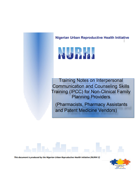 गैर-नैदानिक प्रदाताओं, NURHI के लिए पारस्परिक संचार और परामर्श पर ' प्रशिक्षकों नोट्स
