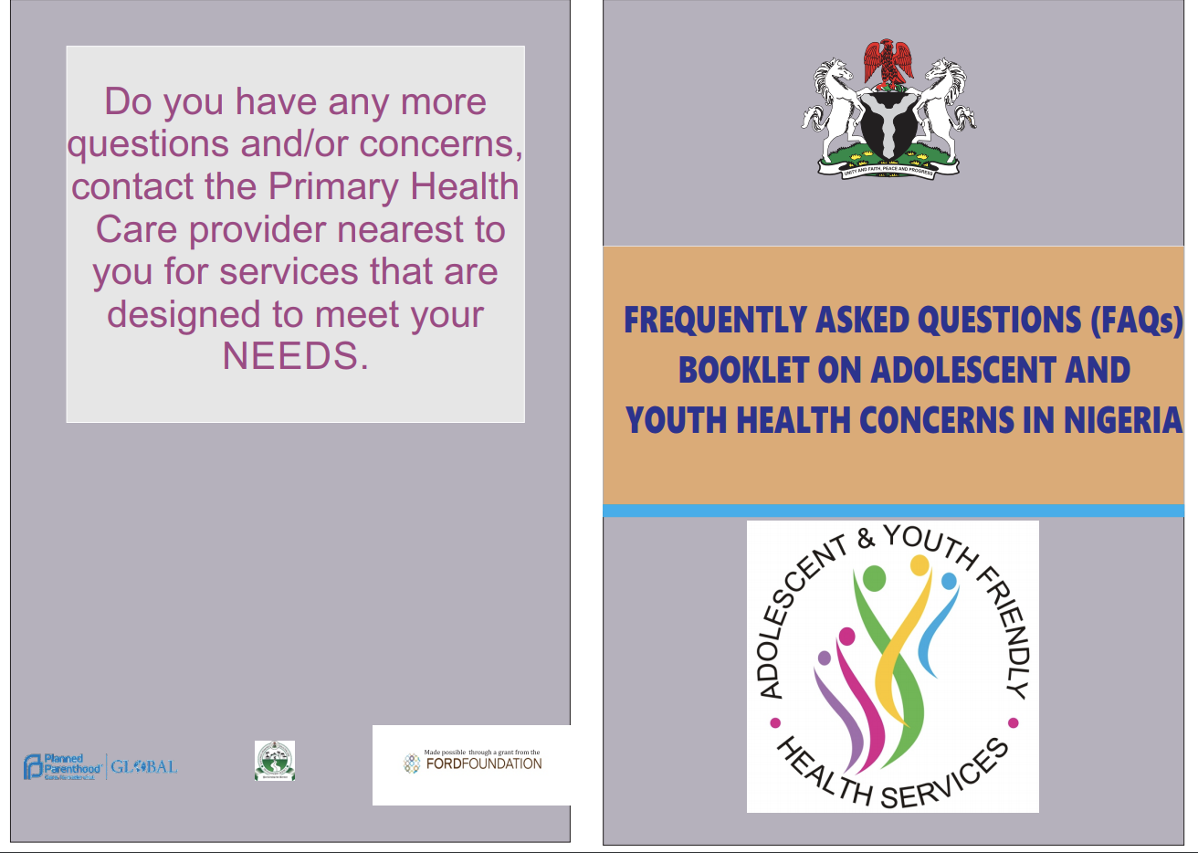 نائجیریا میں نوجوانوں اور نوعمروں کی صحت کے خدشات پر اکثر پوچھے جانے والے سوالات کتابچہ