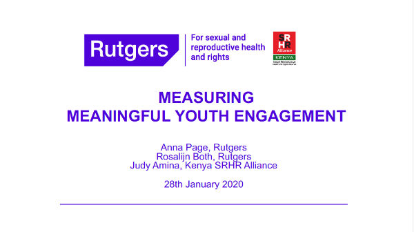 Webinar: Measuring Meaningful and Structural Youth Engagement and Participation