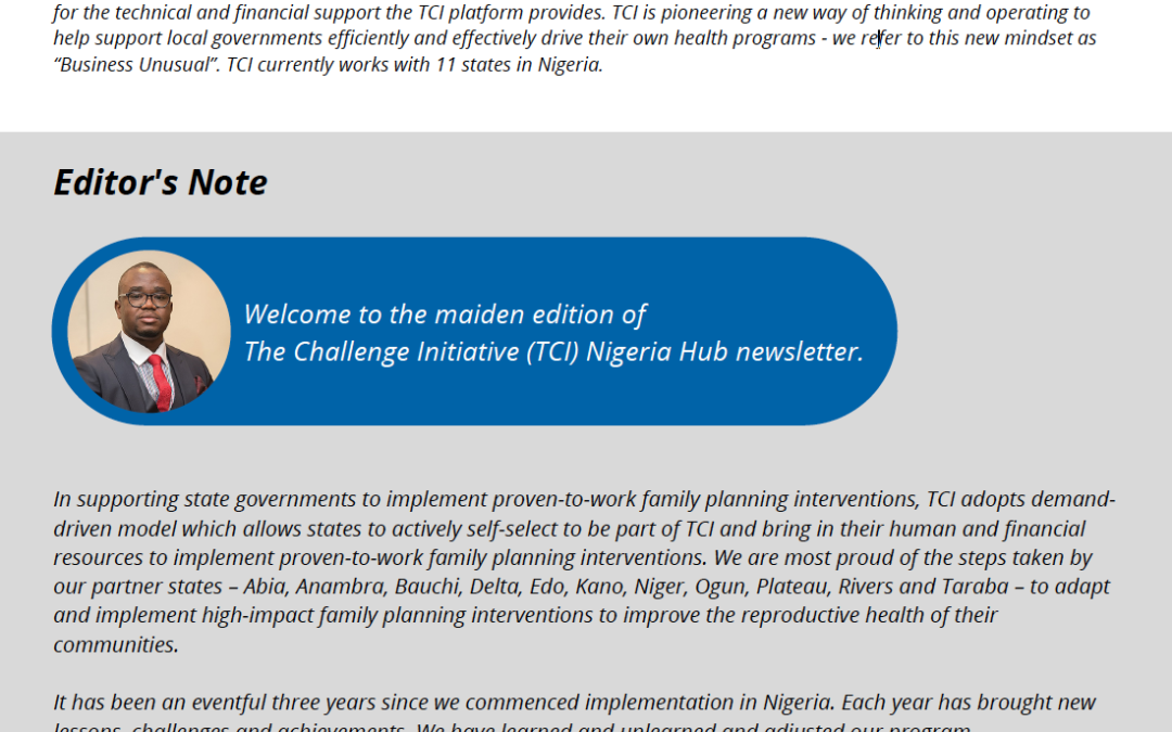 Drivers of Scale – A TCI Nigeria Newsletter