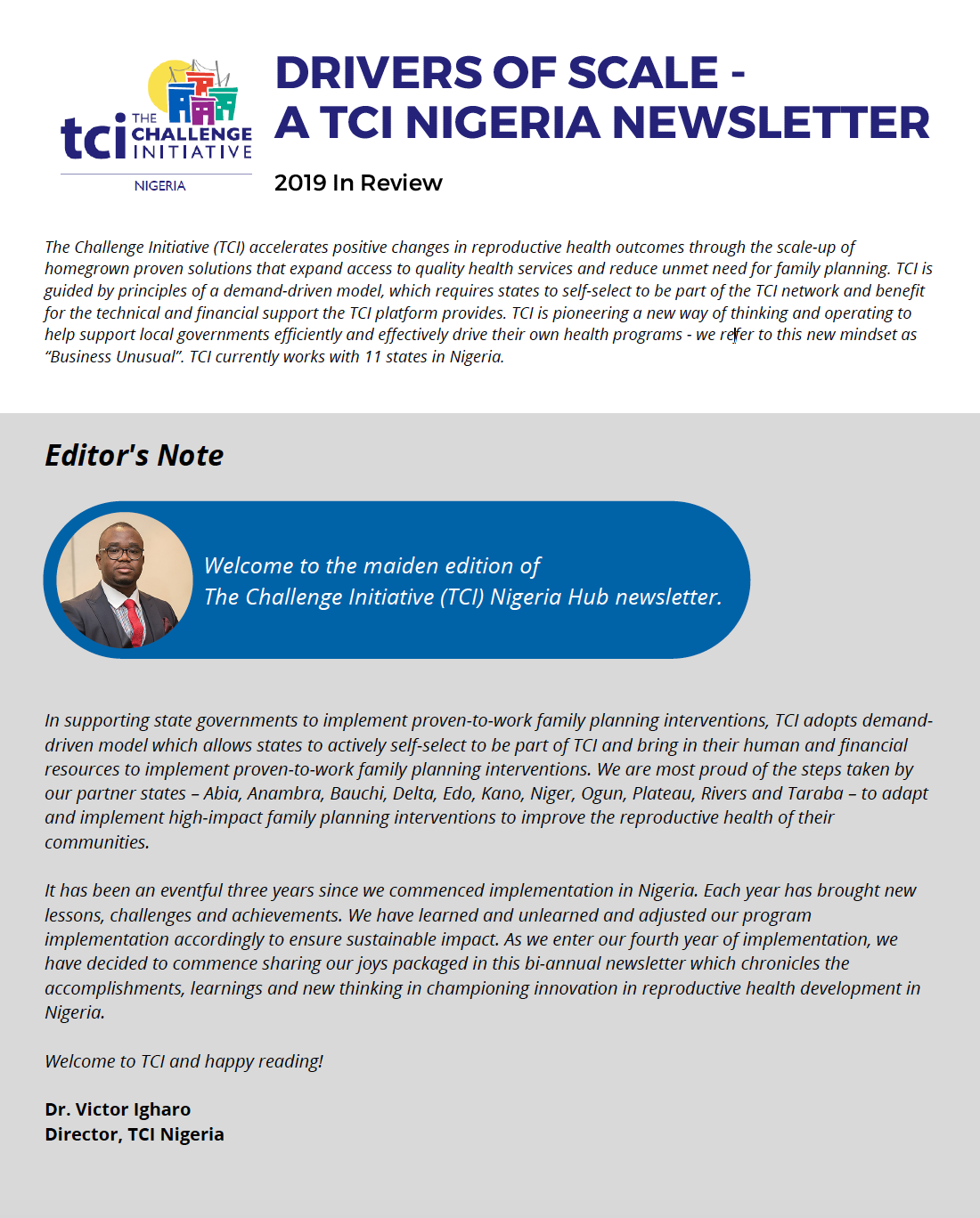 स्केल के ड्राइवर - ए TCI नाइजीरिया समाचार पत्र