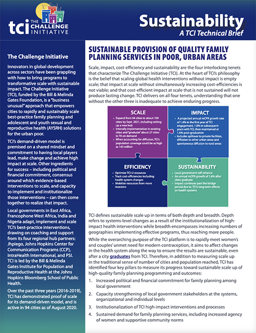 Sustainability – A TCI Technical Brief
