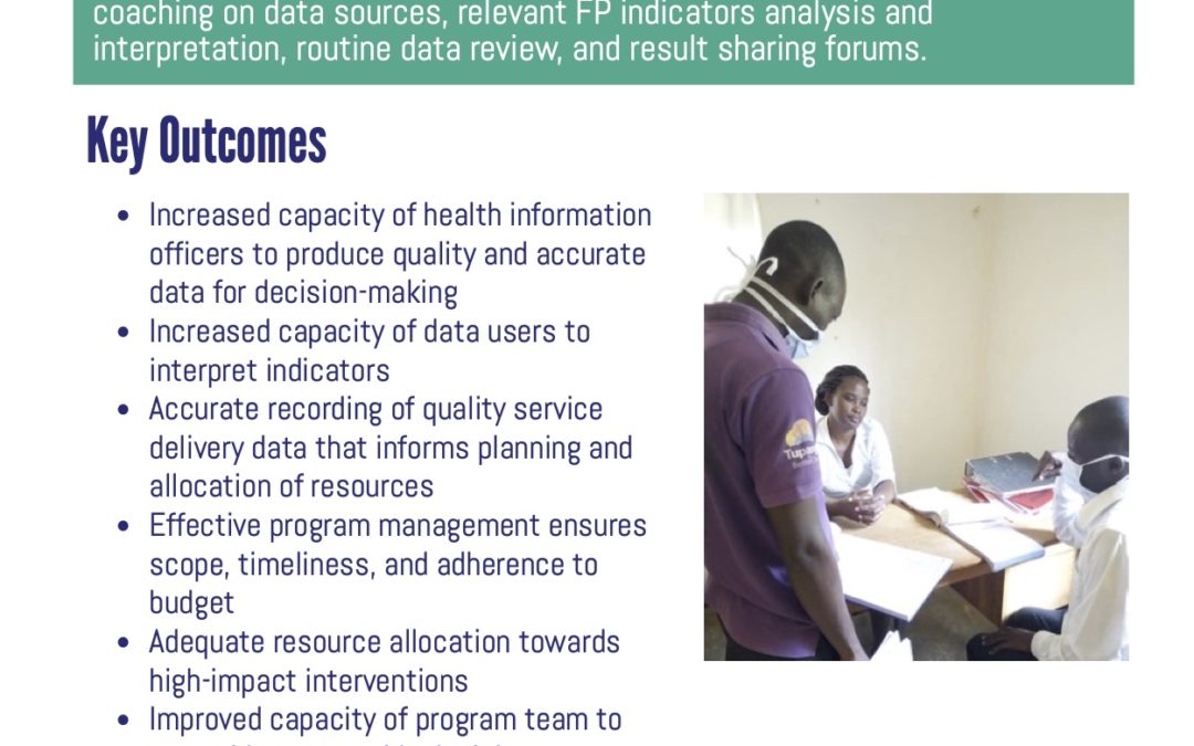 परिवार नियोजन कार्यक्रमों/प्रजनन स्वास्थ्य प्रबंधन नौकरी सहायता में डेटा उपयोग को मजबूत बनाना