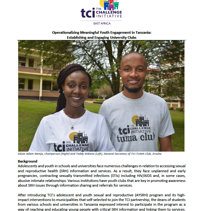 तंजानिया में सार्थक युवा सगाई का संचालन: विश्वविद्यालय क्लबों की स्थापना और आकर्षक