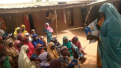 Social mobilization activities with women in the Yankwashi LGA in Jigawa State, Nigeria’s RSI site.