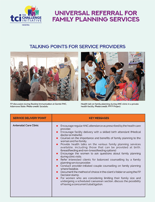 Universal Referral for Family Planning Services